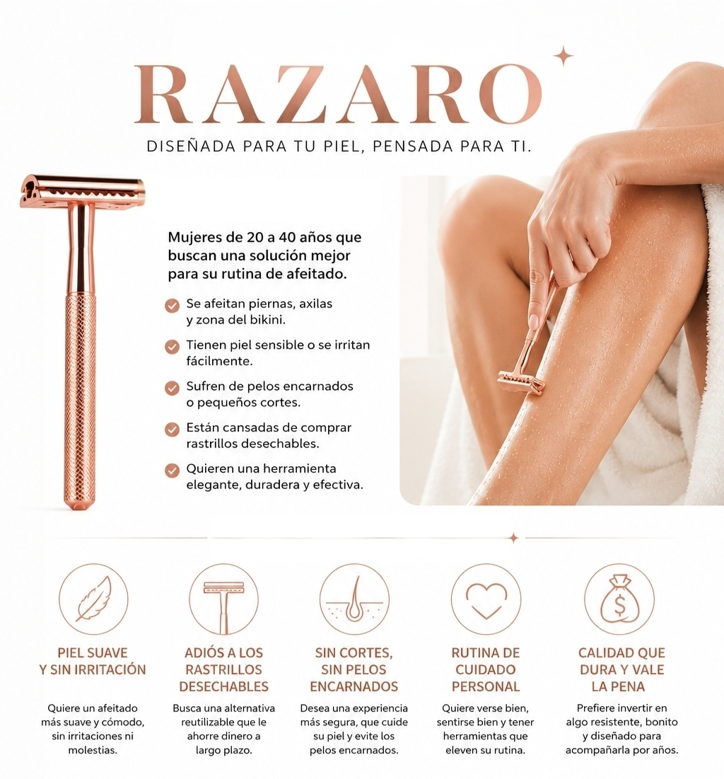 RAZARO™ Afeitadora de seguridad para una Piel Suave