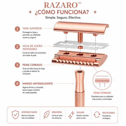 RAZARO™ Afeitadora de seguridad para una Piel Suave